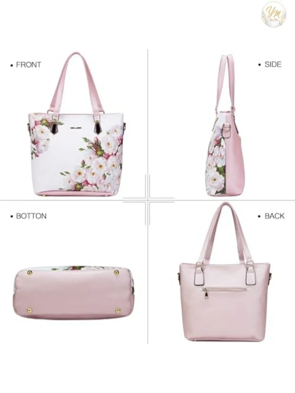 Faux Leather 6-Piece Purse Set Tote Satchel Shoulder Bag